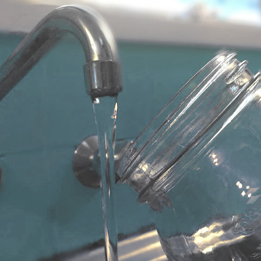 Tap water going into water kefir jar