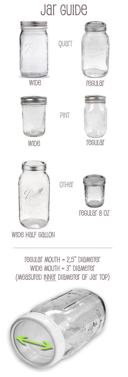 Wide Mouth Mason Jars, Stainless Steel Storage Lids | Quart Size